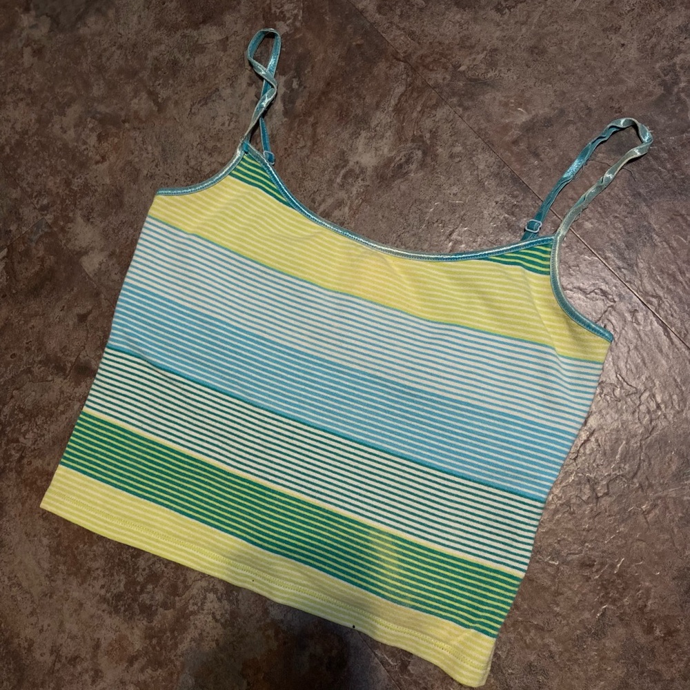 Striped Green and Blue Tank Top